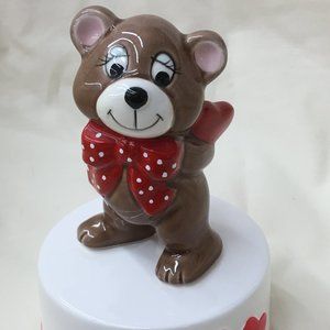 Musical Teddy Bear With Heart Figurine
